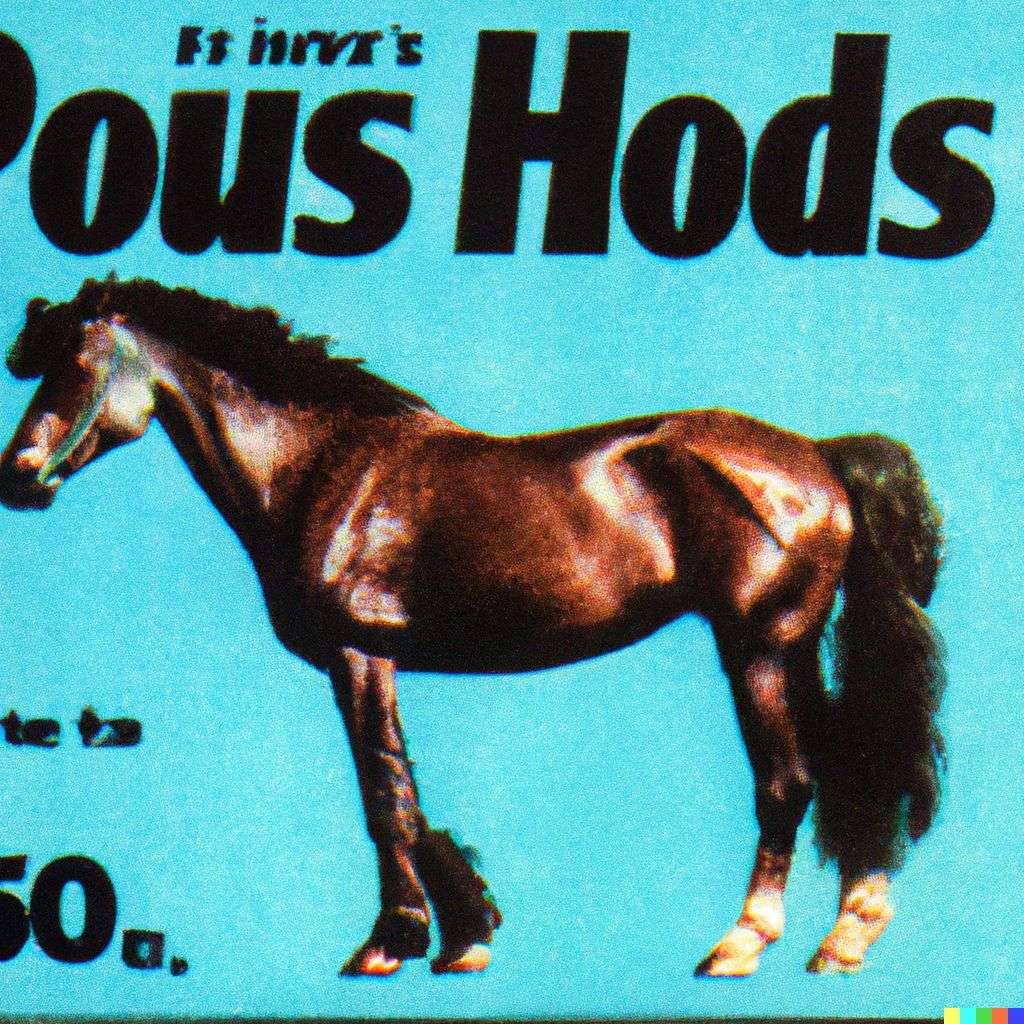 a horse, advertisement from the '80s